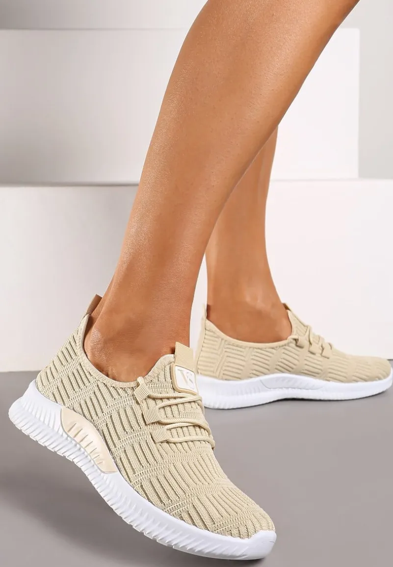 Beżowe Buty Sportowe Pudina