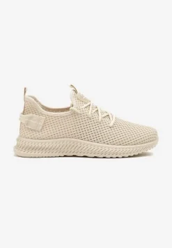Beżowe Elastyczne Buty Sportowe Sneakersy Nuriane