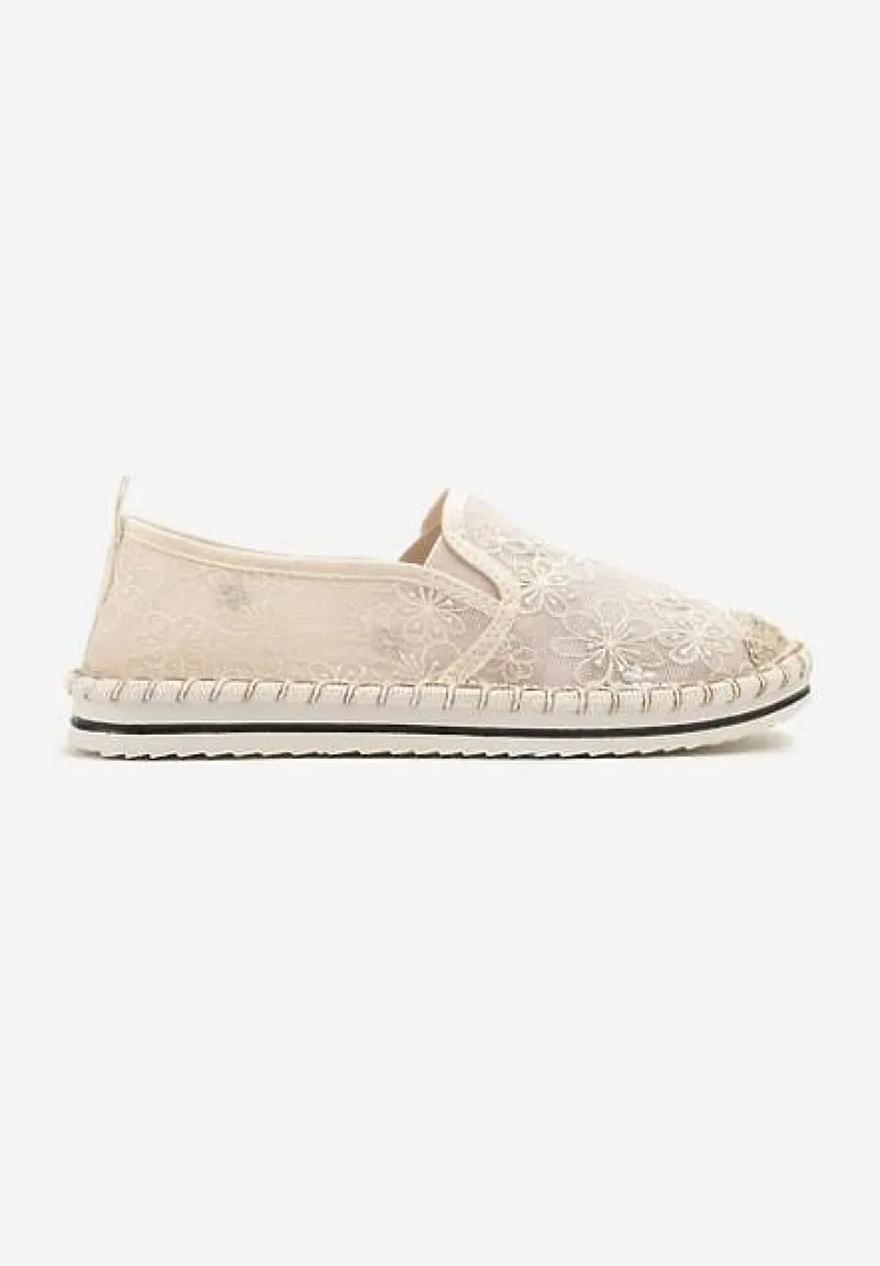 Beżowe Espadryle z Ozdobną Plecionką Eranoria