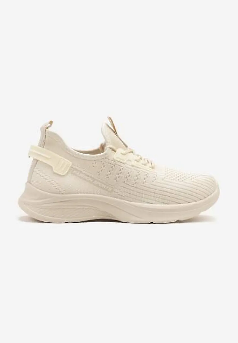 Beżowe Siateczkowe Buty Sportowe Sneakersy Ulinoria