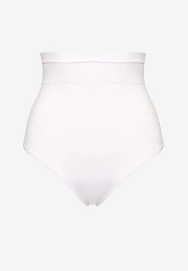 Biała Bielizna modelująca Majtki Stringi High Waist Avalivia