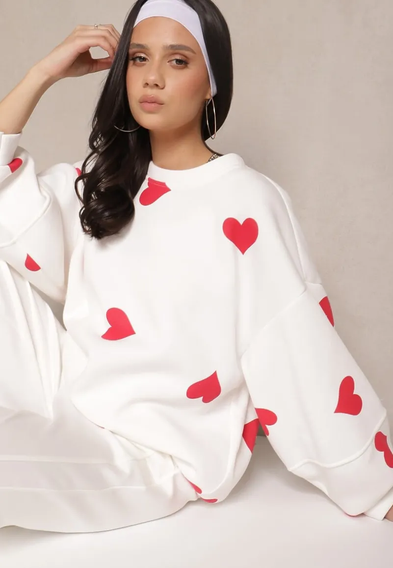 Biała Bluza z Bawełną w Serca Xiriana