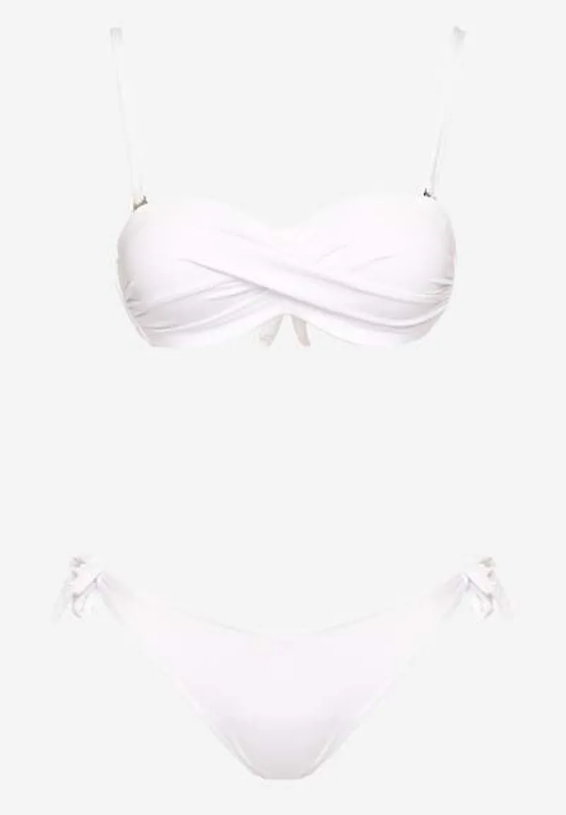 Białe Bikini 3-częściowe Biustonosz i Majtki Figi w Dwóch Wariantach Milanisse