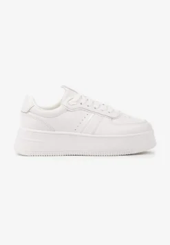 Białe Casualowe Sneakersy Vices na Niskiej Platformie Torila