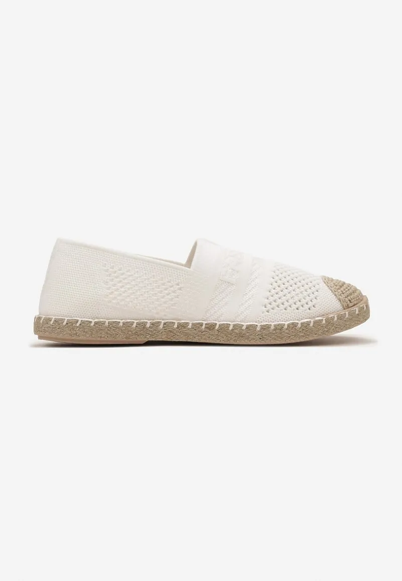 Białe Espadryle z Plecioną Cholewką przed Kostkę Mokosa