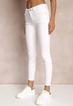 Białe Jeansy Skinny z Efektem Push Up Karinali