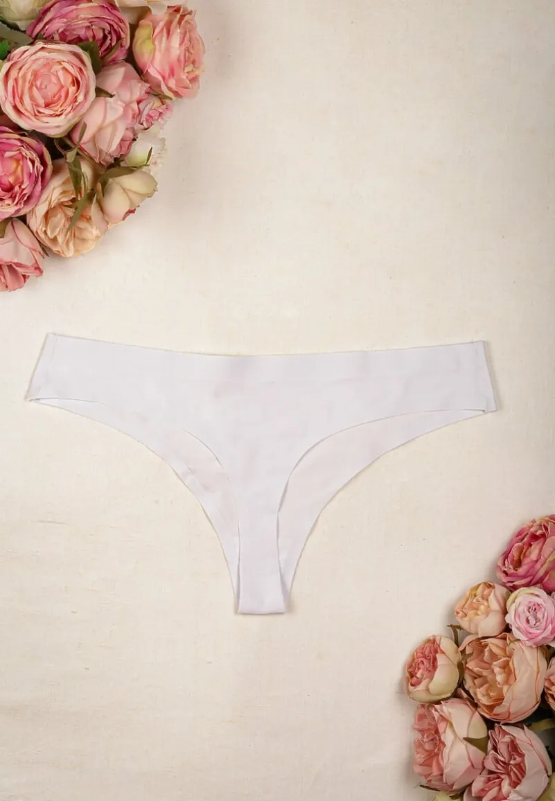 Białe Majtki Tangi Low Waist Zaqueline