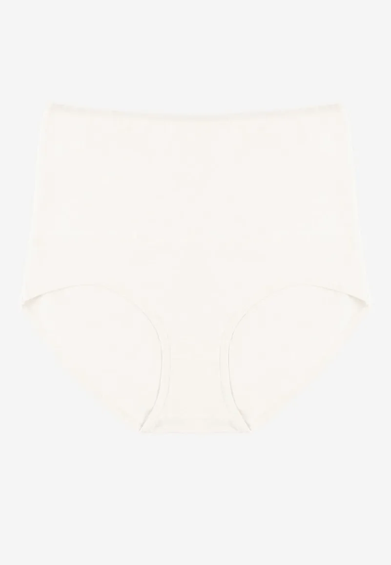 Białe Modelujące Majtki z Bawełny High Waist Nilionea