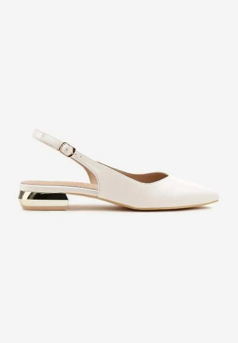 Białe Sandały Slingback Vices z Wkładką ze Skóry Naturalnej Galeresa