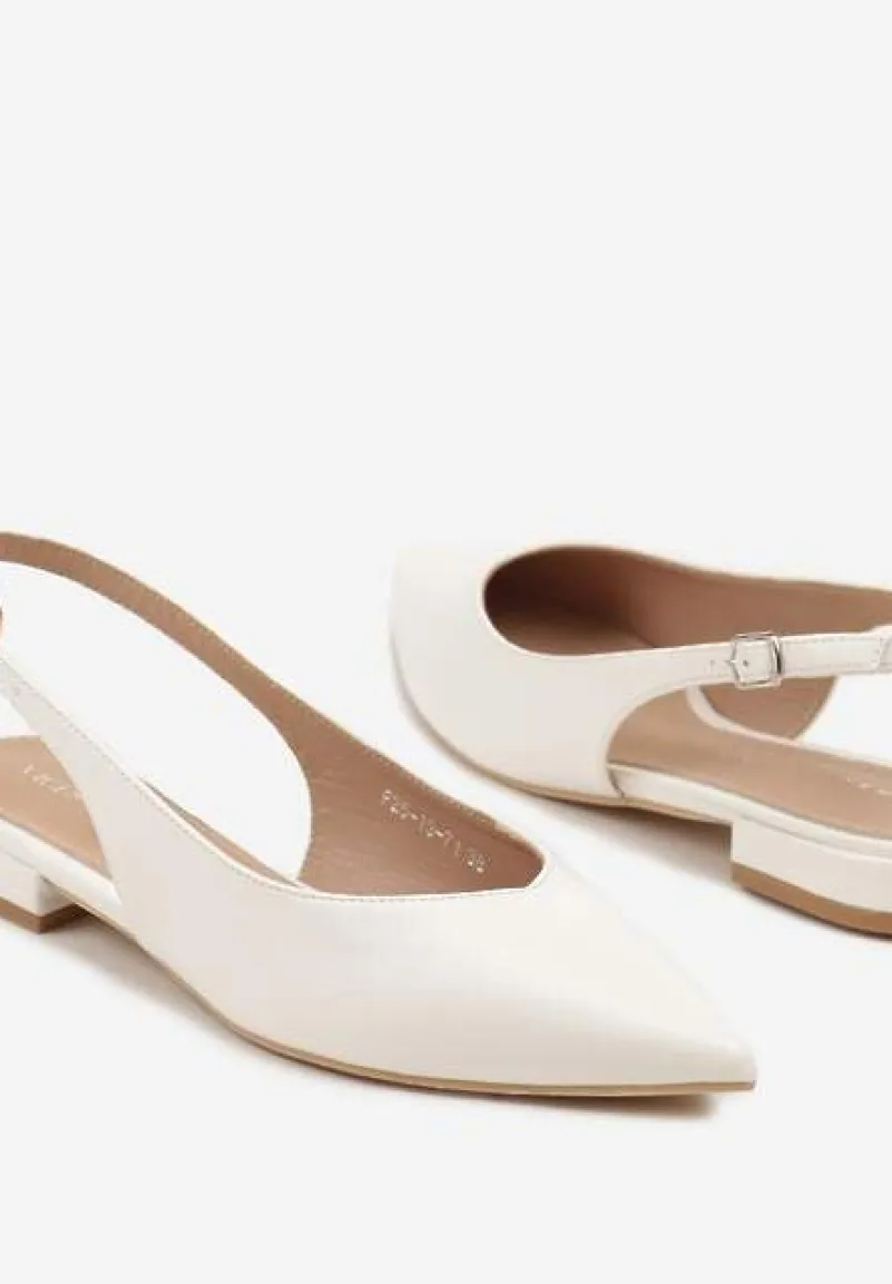 Białe Sandały Slingback Vices z Wkładką ze Skóry Naturalnej Lisanilis