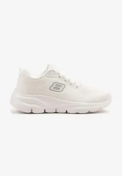 Białe Siateczkowe Buty Sportowe Sneakersy na Piankowej Podeszwie Zdobione Aplikacją Sonessa