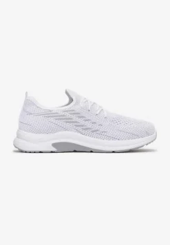 Białe Siateczkowe Buty Sportowe na Piankowej Podeszwie Linidas