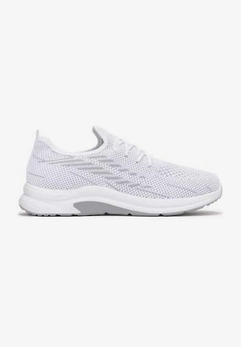 Białe Siateczkowe Buty Sportowe na Piankowej Podeszwie Linidas