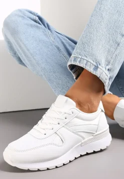 Białe Sneakersy na Grubej Podeszwie Pheona