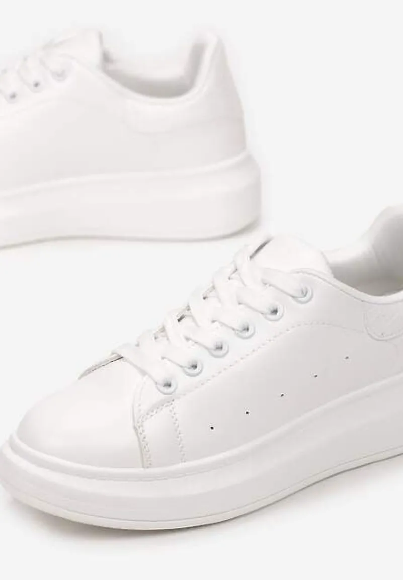 Białe Sneakersy na Niskiej Platformie w Klasycznym Stylu Lucid Dream