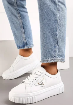 Białe Sneakersy Skórzane na Platformie Ulvinasa