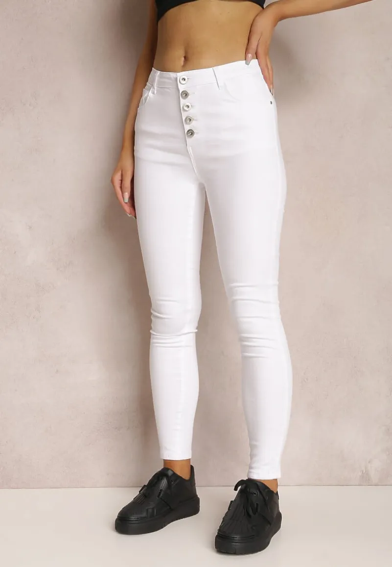 Białe Spodnie Skinny Winvienne