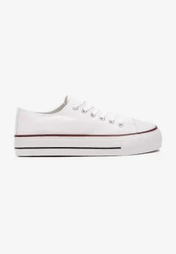 Białe Trampki na Niskiej Platformie przed Kostkę Rosma