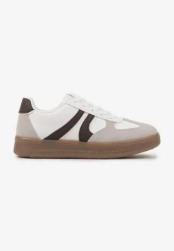 Biało-Brązowe Sneakersy Klasyczne Tenisówki Setinora