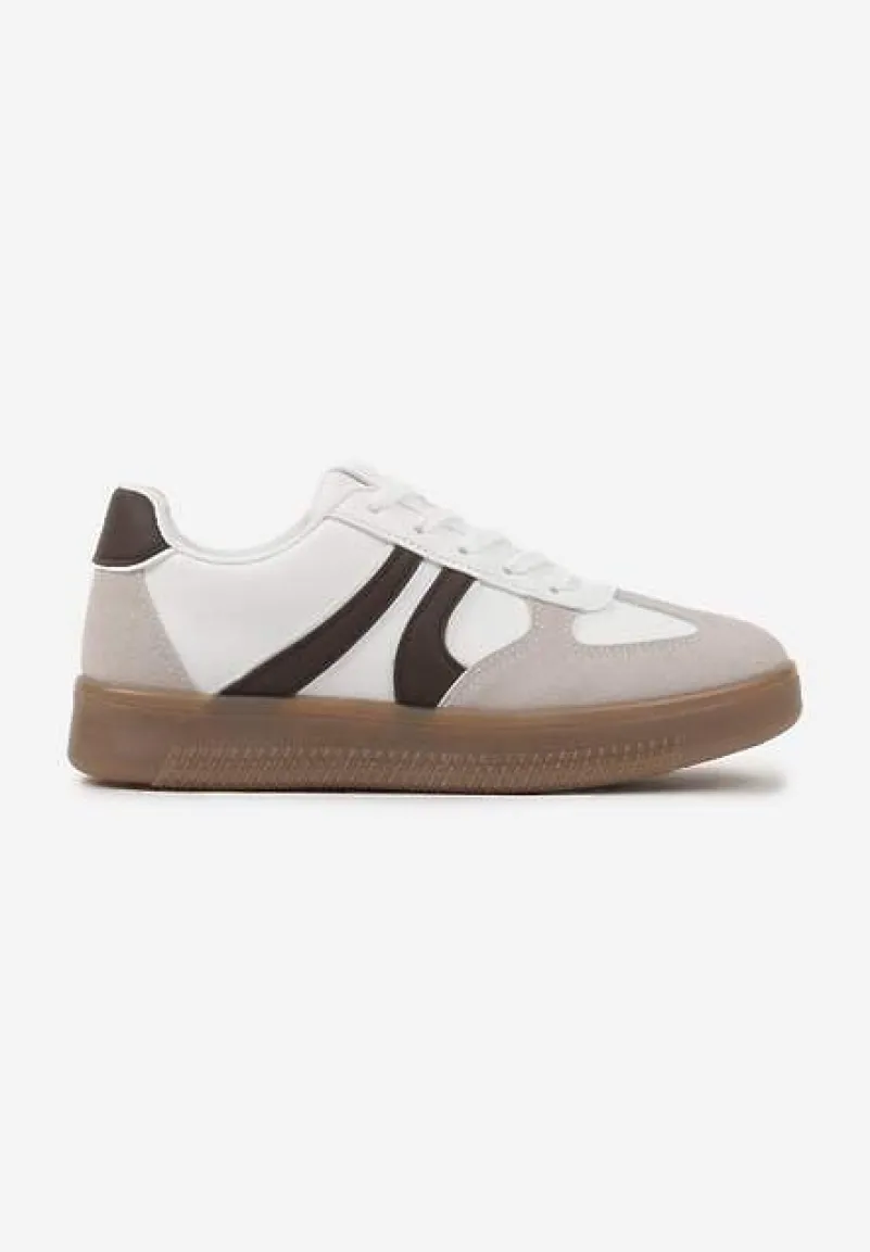 Biało-Brązowe Sneakersy Klasyczne Tenisówki Setinora