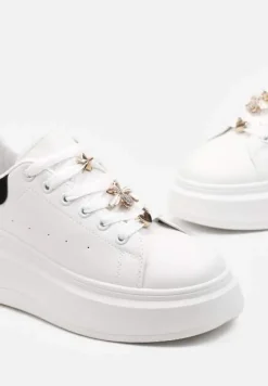 Biało-Czarne Sneakersy na Grubej Podeszwie Celessi