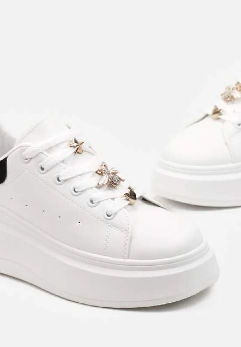 Biało-Czarne Sneakersy na Grubej Podeszwie Celessi