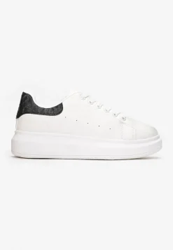 Biało-Czarne Sneakersy na Niskiej Platformie w Klasycznym Stylu Lucid Dream