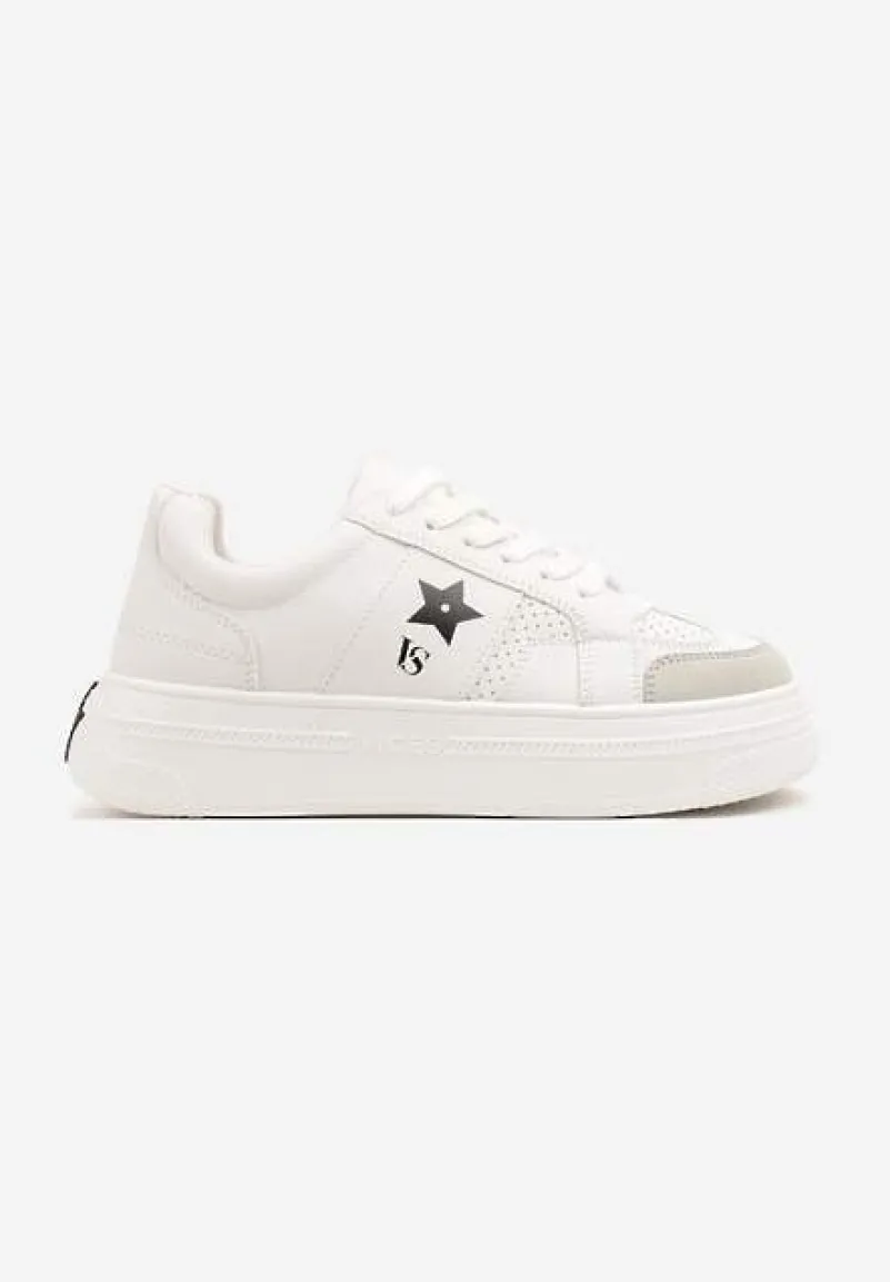 Biało-Czarne Sneakersy Vices na Platformie z Gwiazdką Fenarra