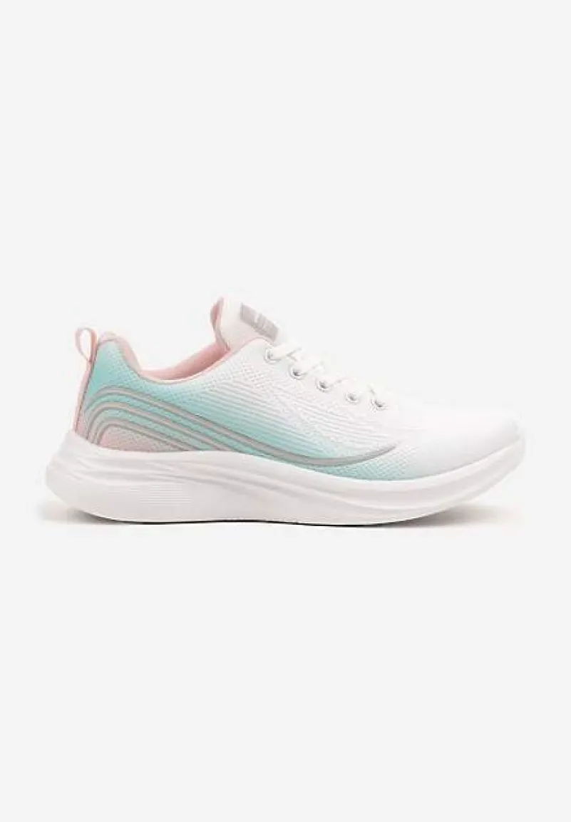 Biało-Miętowe Buty Sportowe Sneakersy Zdobione Efektem Ombre Banelissa