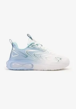 Biało-Niebieskie Buty Sportowe Sneakersy na Płaskiej Podeszwie ze Sznurowaniem Risannie