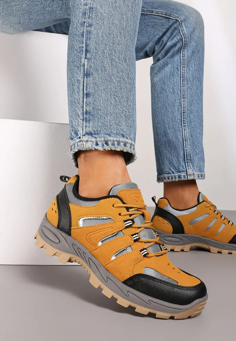 Brązowe Buty Sportowe w Trekkingowym Stylu Zaiss