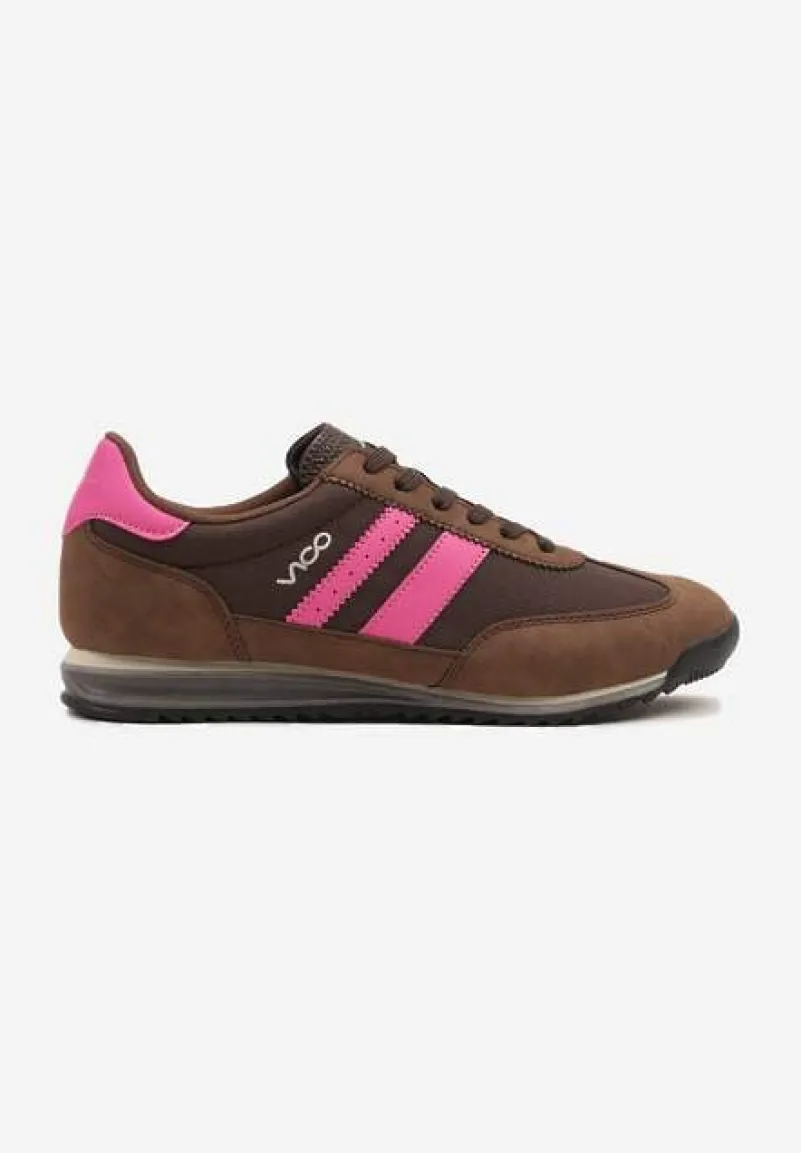 Brązowe Sneakersy Vico z Ozdobnymi Paskami Voinea