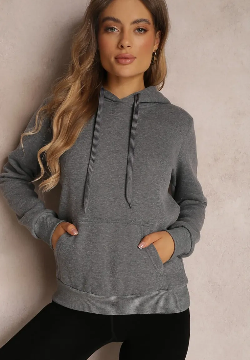 Ciemnoszara Bluza Basic z Kapturem Corbetes