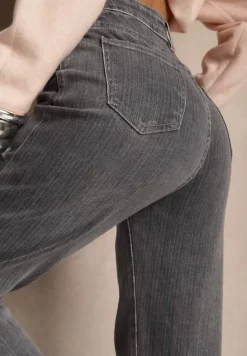 Ciemnoszare Jeansy High Waist o Szerokim Kroju Tirfia