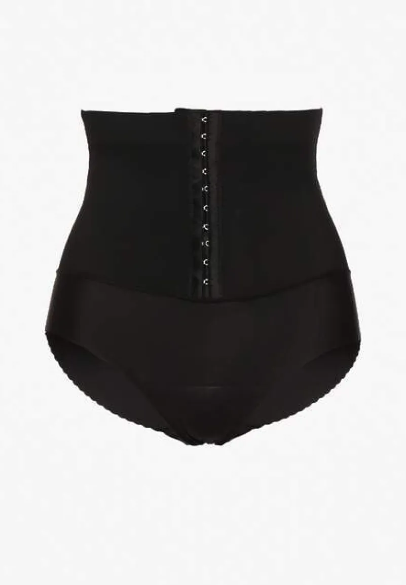 Czarna Bielizna Modelująca Majtki Push Up z Wysokim Stanem Zinello