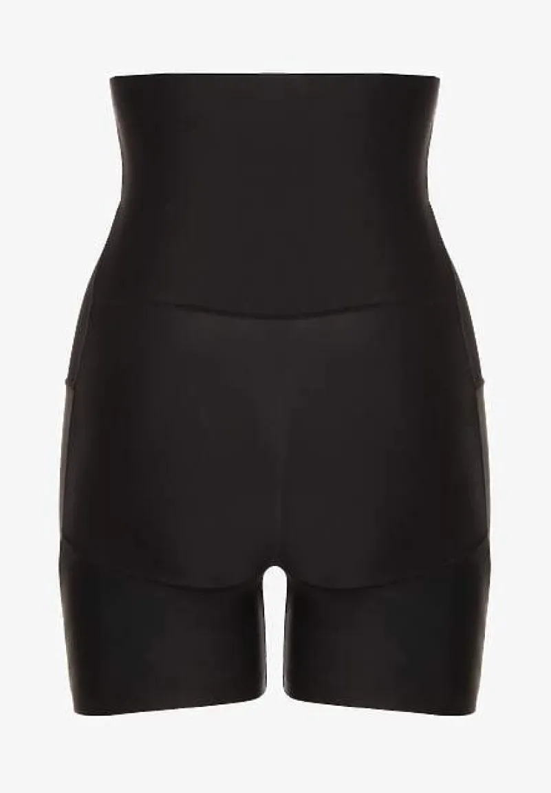 Czarna Bielizna modelująca Majtki High Waist z Efektem Push Up Lunavera