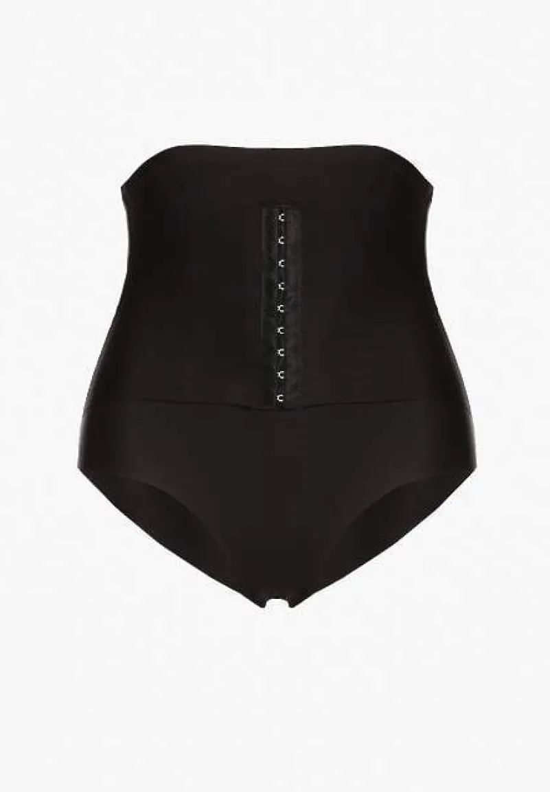 Czarna Bielizna modelująca Majtki Typu Figi High Waist Salanovia