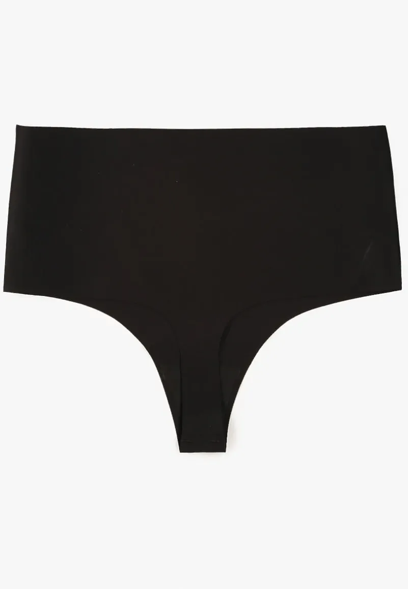 Czarne Bezszwowe Majtki High Waist Kolunea