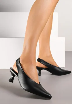 Czarne Sandały Vices na Kaczuszce Typu Slingback Liluriela