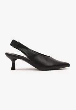 Czarne Sandały Vices na Kaczuszce Typu Slingback Liluriela