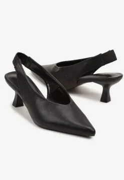 Czarne Sandały Vices na Kaczuszce Typu Slingback Liluriela