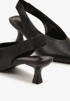 Czarne Sandały Vices na Kaczuszce Typu Slingback Liluriela