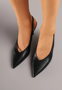 Czarne Sandały Vices Slingback na Obcasie Tilarina