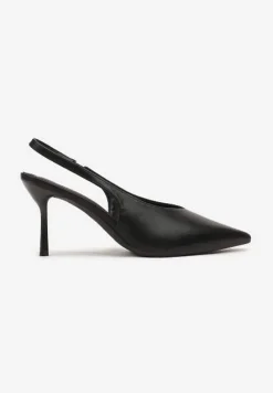 Czarne Sandały Vices Slingback na Obcasie Tilarina
