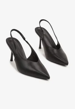 Czarne Sandały Vices Slingback na Obcasie Tilarina