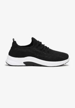 Czarne Siateczkowe Buty Sportowe na Piankowej Podeszwie Linidas