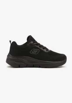 Czarne Siateczkowe Buty Sportowe Sneakersy na Piankowej Podeszwie Zdobione Aplikacją Sonessa