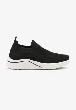Czarne Siateczkowe Buty Sportowe Sneakersy o Wsuwanym Fasonie Niltewi