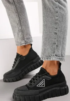 Czarne Sneakersy Christelle