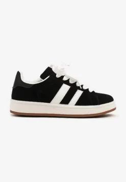 Czarne Sneakersy Ozdobione Paskami Dolirenna